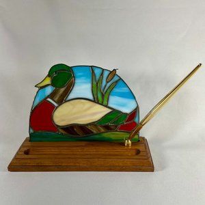 Exquisite, "One Of A Kind", Handmade, Stained Glass, Executive Desk Set